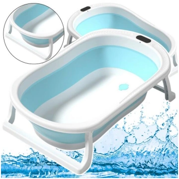 Folding Bathtub Non-slip Feet Blue