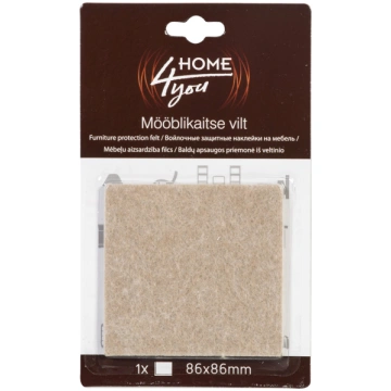 Mēbeļu aizsardzība filcs 86x86mm x 1gab, bēša | 77