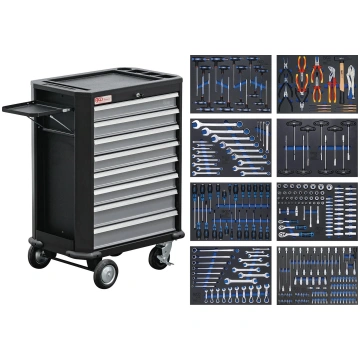 TOOL CABINET WITH CASTERS | 8 DRAWERS | WITH 296 T