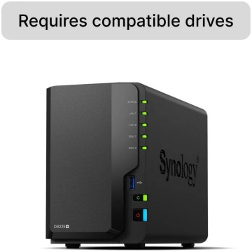 Synology NAS uzglabāšanas tornis DS225+, 2 GB atmi