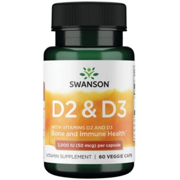 D2 un D3 vitamīns - kauliem - imunitātei - 2000 SV