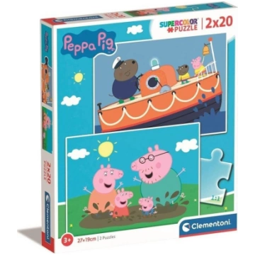 Clementoni CLE puzzle 2x20 SuperKolor Swinka Peppa