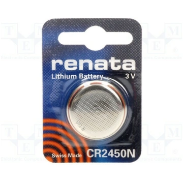 Battery: lithium; CR2450,coin; 3V; 540mAh; non-rec
