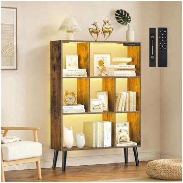 7-Cube Bookcase with LED, Dimmable, Touch & Remote