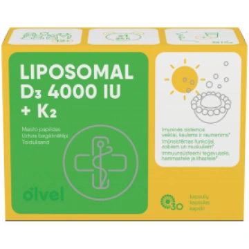 OLVEL LIPOSOMAL D3 4000 IU + K2, 30 kapsulas