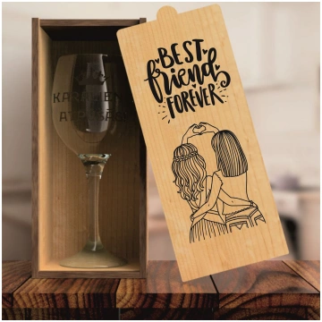 Vīna glāzes iepakojums "Best friends forever"