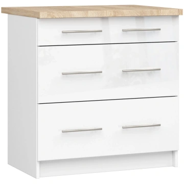 Virtuves skapītis ar virsmu OLIVIA S, 80 cm, balts