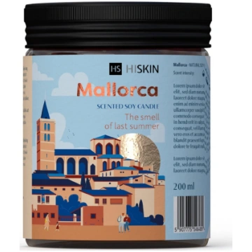 Svece, aromātiskā HiSkin Mallorca, Melna krās./Dau