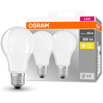 OSRAM LED spuldze Classic E27 8W 2700K 806lm 2 gab