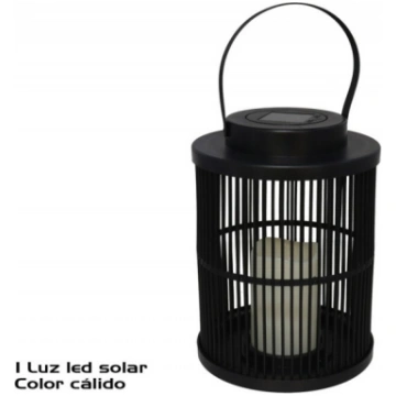 Laterna ar saules bateriju, melna, 1 LED, 18.50 x 