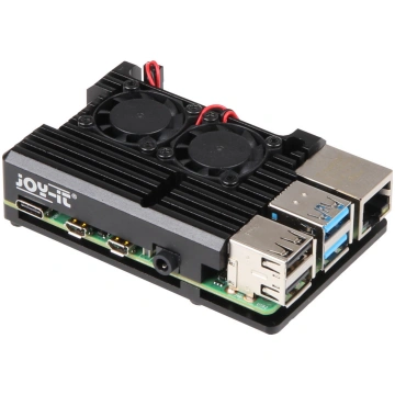 Raspberry Pi -aluminium case with fans, 4 B, black