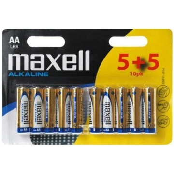Maxell Alkaline AA barošanas elementi, 10 gab