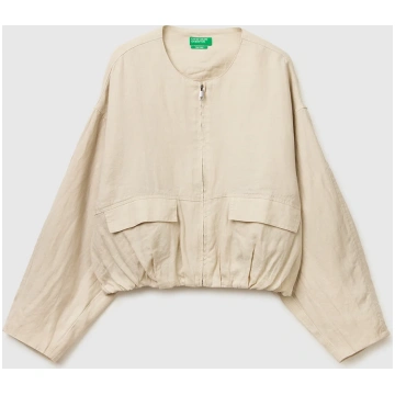 Pure linen bomber jacket - M