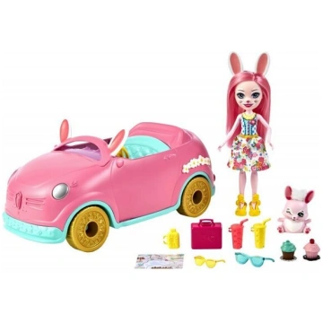 Enchantimals zaķu automašīnas lelle Bree Bunny Mob