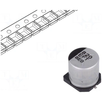 Capacitor: electrolytic | low ESR | SMD | 820uF | 