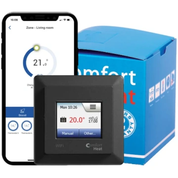 COMFORT HEAT WiFi silto grīdu termostats, melns
