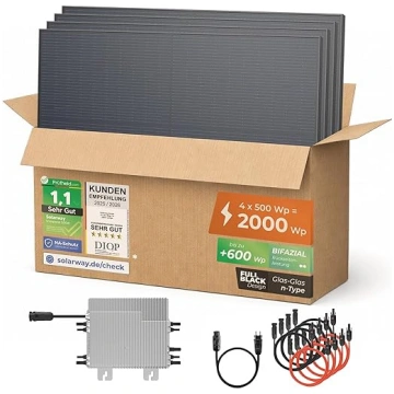 Solarway® Balkonkraftwerk 2000 W pilnīga ligzda - 