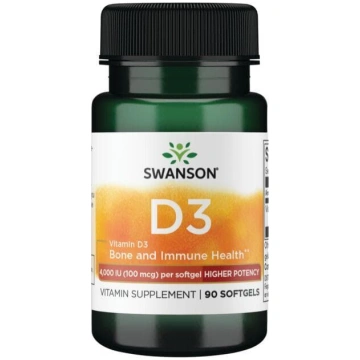 D3 vitamīns - augsta stipruma - 4000 SV - 100 mcg 