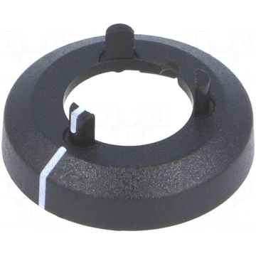 Nut cover with pointer | ABS | black | push-in | Ø