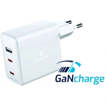 Swissten GaN Tīkla Lādētājs 2 x USB-C / USB / 70W 