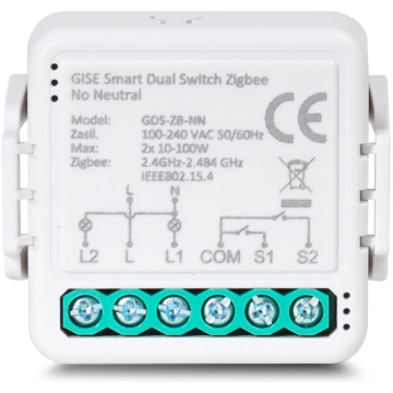 GISE Smart Dual Relay Module (bez N) Zigbee | Tuya