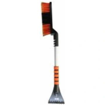 BESK Snow scraper with brush 63x10.5cm black/ oran