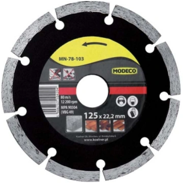 Modeco Slīpripa Dimanta Segmentāls Saturn 125mm -