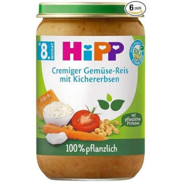 HiPP bioloģiskais krēmveida dārzeņu rīsu maisījums