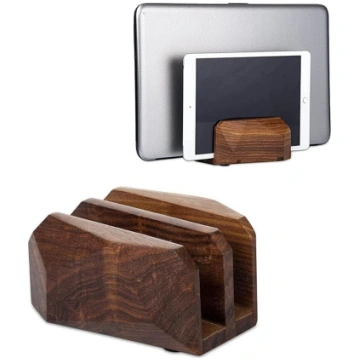 Wooden Laptop Stand Dual Slot - Vertical Holder Do