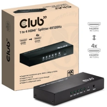 VIDEO SPLITTER HDMI 4PORT/4K 120HZ CSV-1385 CLUB3D