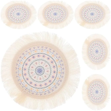 Cabilock Set of 6 Bohemian Place Mats Macrame Plac