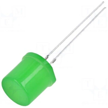 LED | green | 9.7mm | 750÷1120mcd | 180° | Front: 