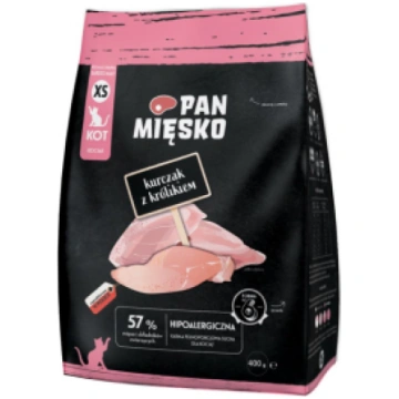 PAN MIĘSKO Chicken with rabbit XS - dry cat food -