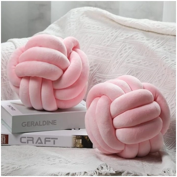 Namalu Pack of 2 Plush Ball Knot Cushion Round Aes