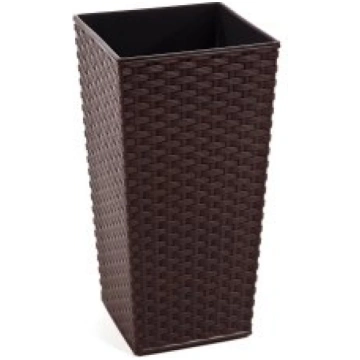 LAMELA Puķu pods Finezja rattan 40x40x75cm, t.brūn