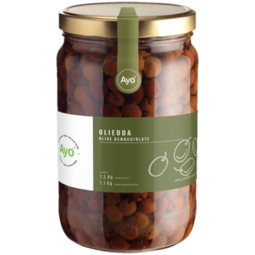 PITTED BLACK OLIVES OLIEDDA IN OIL 1.5 KG JAR - Ay