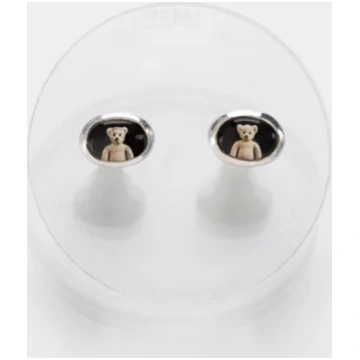 "With good intentions" teddy-bear silver earrings 