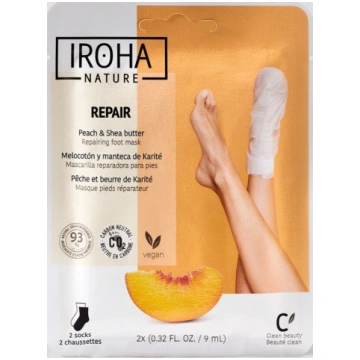 IROHA NATURE Maska-zeķes pēdām persiks/šī sviests 