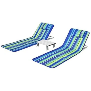 FANTASK Set of 2 Beach Mats with Side Table, Pillo