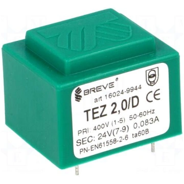 Transformer: encapsulated | 2VA | 400VAC | 24V | M
