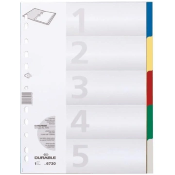 Dokumentu sadalītāji Durable INDEX 1-5, A4, PP, kr