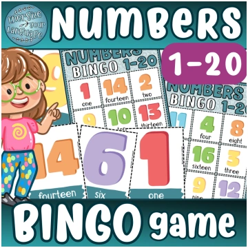 Numbers 1-20 Bingo Game - Mācību materiāli Pirmssk