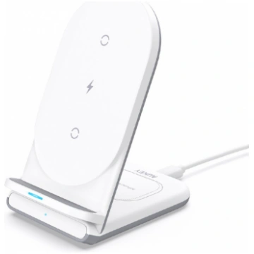 AUKEY LC-A2 White Wireless Charger 2-in-1 USB-C