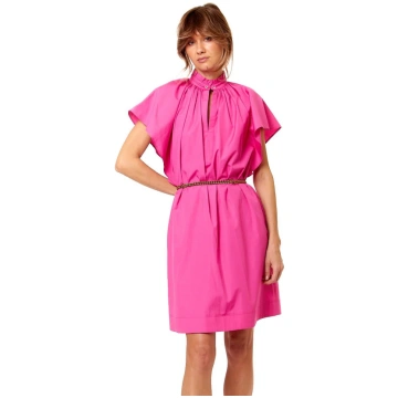 MAX MARA STUDIO MINI DRESS WITH GATHERED PATTERN S