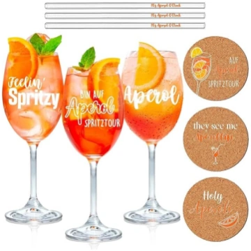 YYSWSAKY 3 Aperol aerosola glāžu dāvanu komplekts 