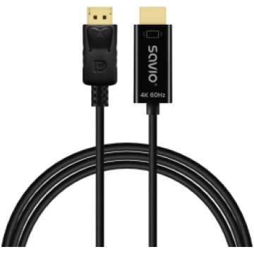 Kabelis SAVIO Display Port - HDMI 4K 60Hz 1,5m (CL