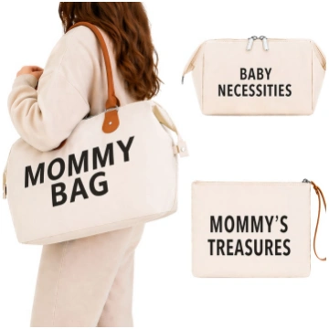 Mommy Bag 3in1 Māmiņu Soma ar Kosmētikas Maciņu un