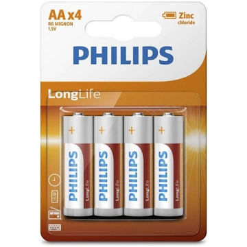Philips R6L4B/10 - 4 gab Cinka hlorīda baterija AA
