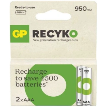 Uzlādējamas NIMH AAA baterijas GP Battery R03/AAA,