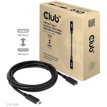 Club3D USB-C Extension Cable, PD 60W, 2m (CAC-1529